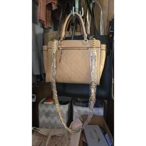 Ellen Tracy Embossed Logo Shoulder Bag